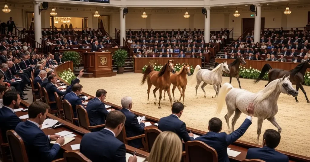 Cavalos Árabes no Leilão