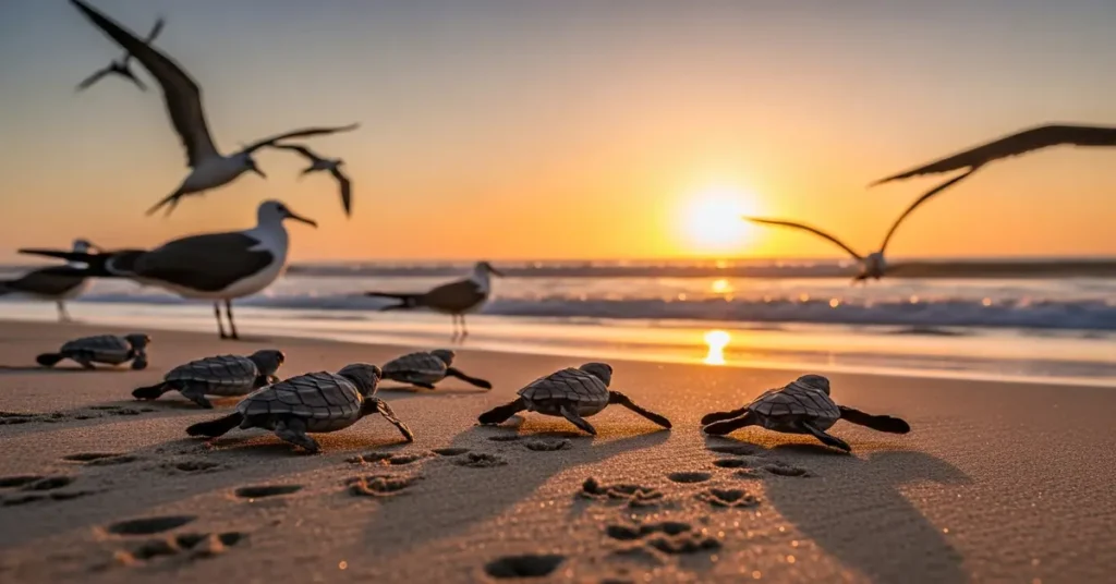 As Tartarugas Marinhas Lutam Para Sobreviver Desde o Nascimento