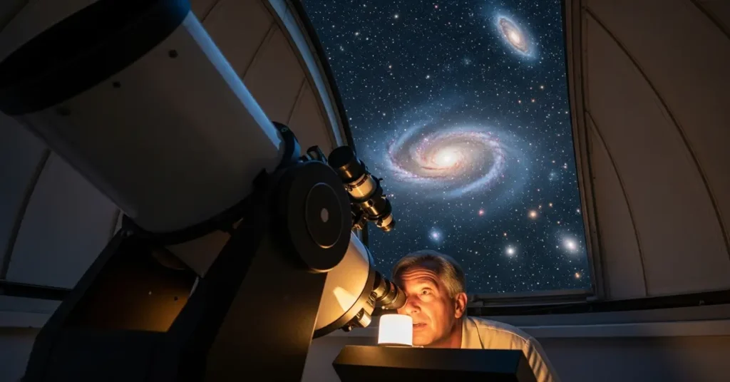 Cientista Observando As Estrelas