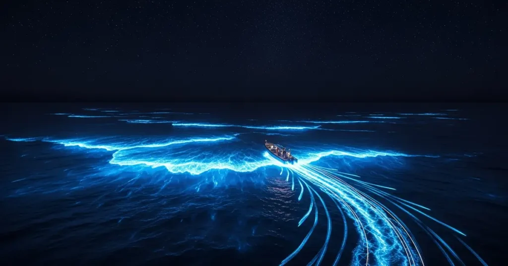 As Águas Podem Brilhar a Noite por Causa dos Plânctons