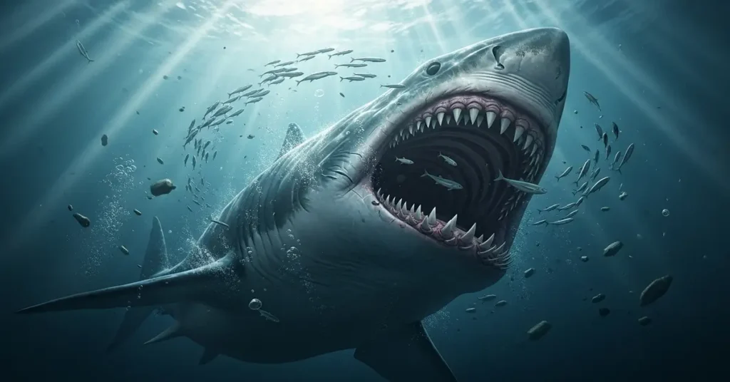 Megalodon em Seu Habitat Natural