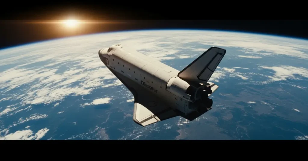 ônibus espacial em orbita