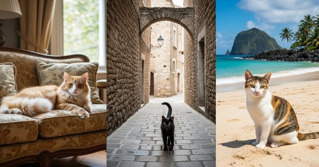 Gatos Em Diferentes Lugares do Mundo