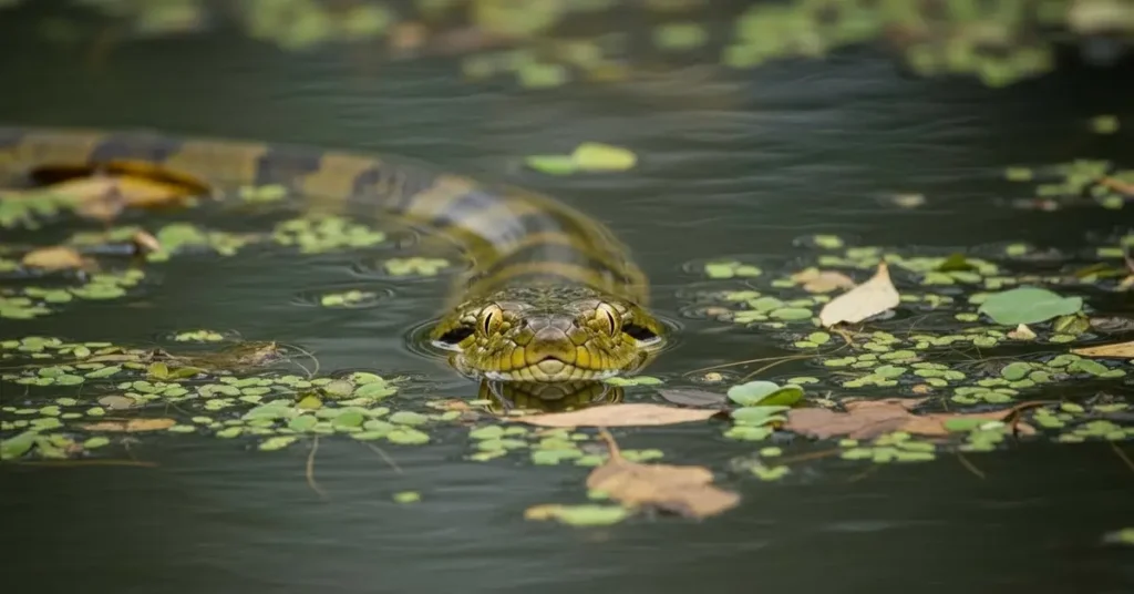 Sucuri Verde Camuflada na Água